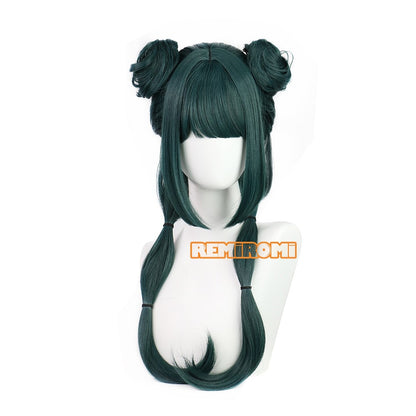 Peruca de Cosplay Maomao Sintética Anime The Apothecary Diaries Cabelo Verde 2 Estilos Kusuriya no Hitorigoto Grampo de Cabelo Touca + Touca de Peruca