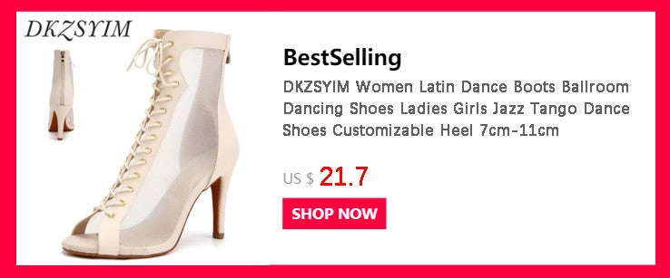 DKZSYIM New Women Ballroom Latin Dance Shoes Jazz Modern Dance Shoes Lace Up Dancing Boots Red Black Sports Dancing Sneakers