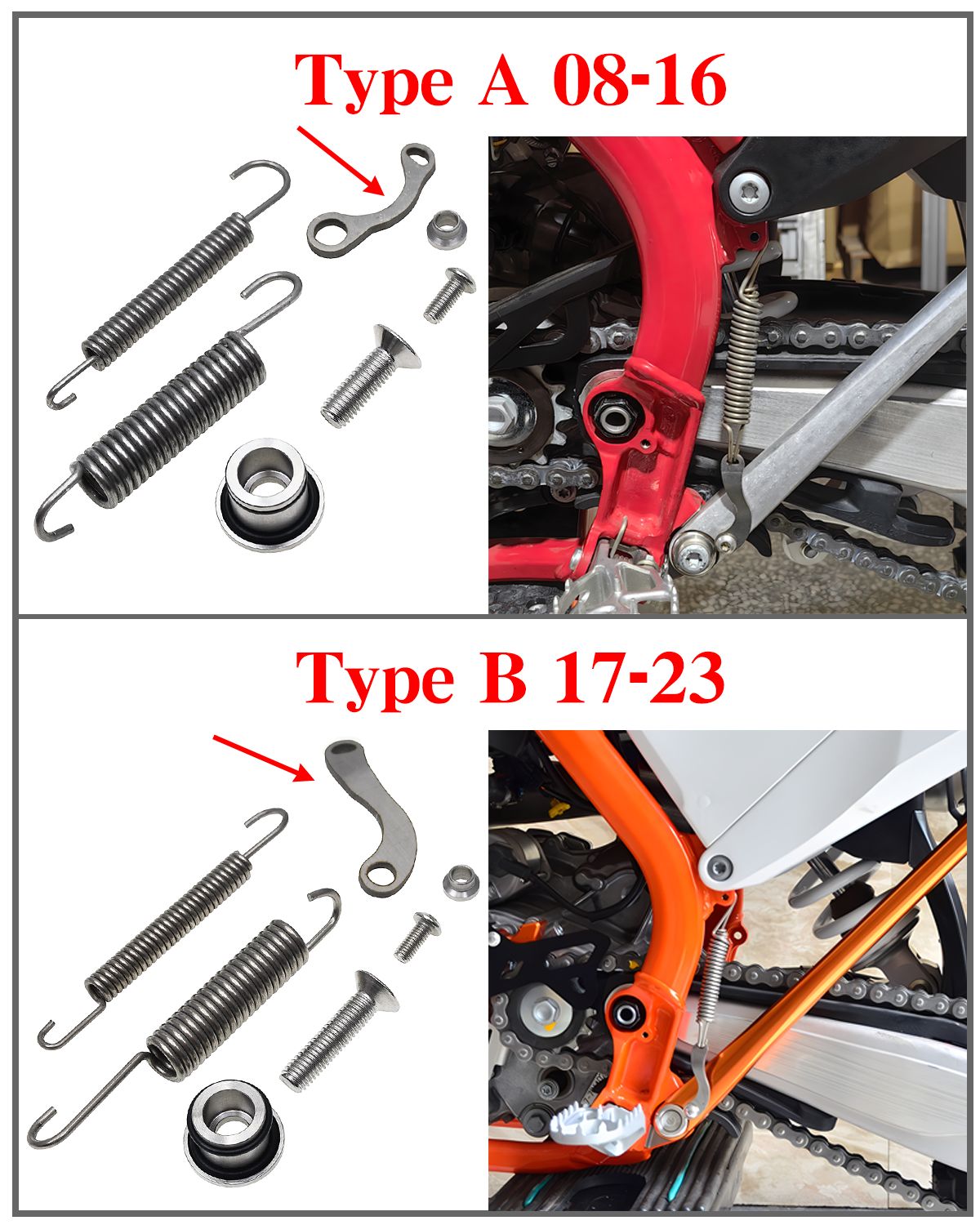 Cavalete Lateral de Moto com Kit de Mola para KTM XC XCW XCF XCFW EXC EXCF 2008-2023 para Husqvarna TE FE TX FX FS 2012-2023
