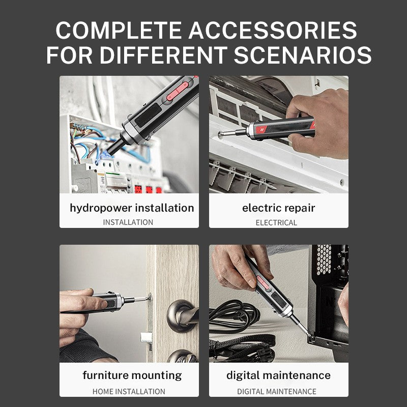 Chave de Fenda Elétrica de Precisão Recarregável para Casa Mini Furadeira Elétrica Pequena Kit de Ferramentas Elétricas Multifuncional Conjunto de Chaves de Fenda