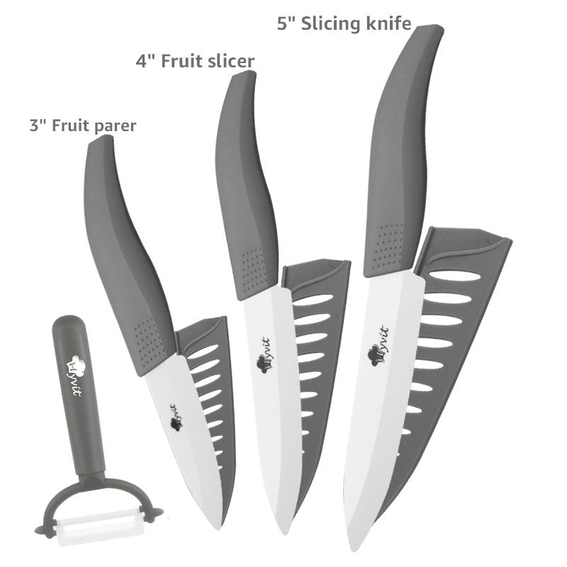 Ceramic Knives Set for Kitchen 3 4 5 6inch Chef Knife Anti-slip Handle Rustproof Blade Fruit Vegetable Slicer Paring Cook Cutter