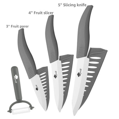 Ceramic Knives Set for Kitchen 3 4 5 6inch Chef Knife Anti-slip Handle Rustproof Blade Fruit Vegetable Slicer Paring Cook Cutter