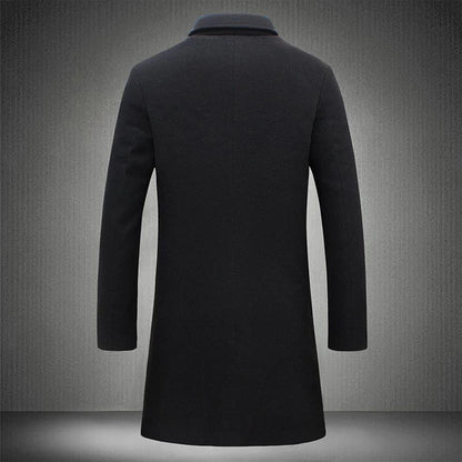Men Winter Autumn Overcoat Classic Lapel Overcoat Business Outerwear n Formal Daily Wear