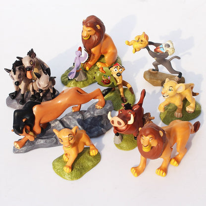 Disney 9 pçs/conjunto 4.5-8.5CM O Rei Leão Simba Nala Timão Boneco de Ação Modelo de Figuras de Anime Presente de Natal para as crianças