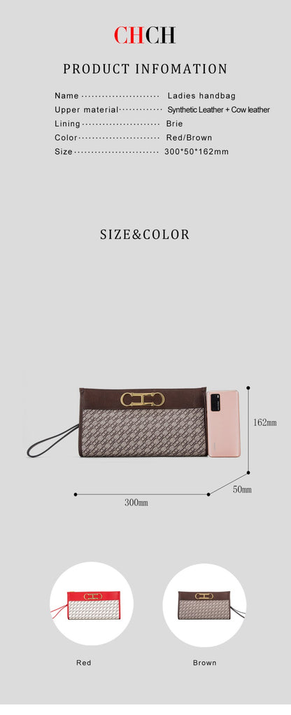 Women's Walletluxury Design Envelope Convenient Zipper Fashion Letter Print Long Wallet Mobile Phone Bag Men's Clutch Bag
