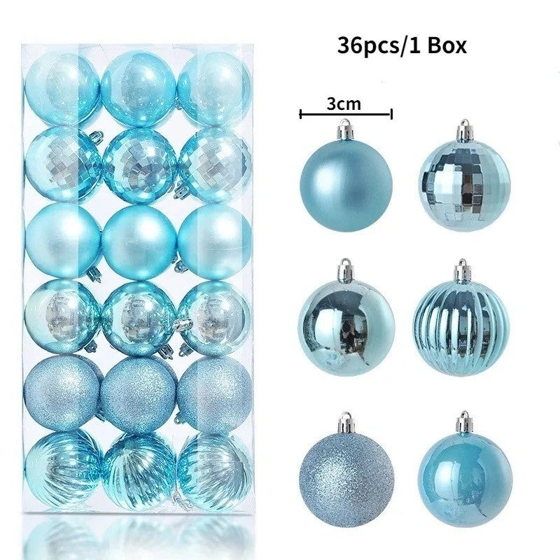 24Pcs 3cm Christmas Balls Christmas Tree Decoration Xmas Hanging Tree Pendants Home Party Christmas Tree Decor New Year Gifts