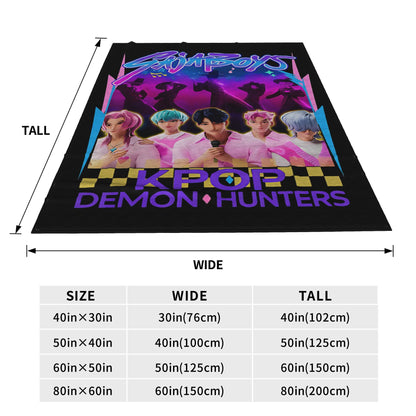 Saja Boys  Kpop Demon Hunters Blanket Fleece Summer   Multifunction Warm Throw Blanket for Bed Couch Bedspreads