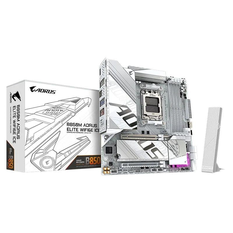 GIGABYTE B850M AORUS ELITE WIFI6E ICE New Motherboard supports up to AMD Ryzen 9000 series 12+2+2 power supply / Socket AM5