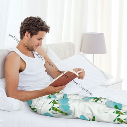 Men Sleep Bottoms Male Lounge Trousers Men's Airplanes And Clouds Pajama Pants