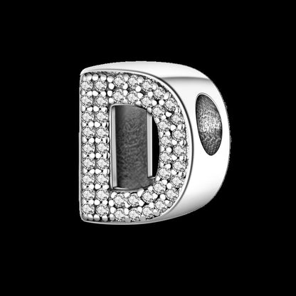 Fit Original Bangle Bracelet DIY A-Z Alphabet Charms Bead 925 Sterling Silver CZ Zircon LOVE Letter Dangle Pendant Jewelry Gift