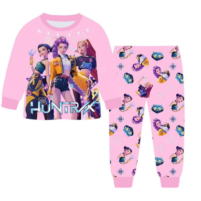 KPop Demon Hunters Movie Conjunto de Pijama Periférico Kawaii Manga Comprida Calça Comprida Anime Fantasia Brinquedo Infantil Presente de Natal