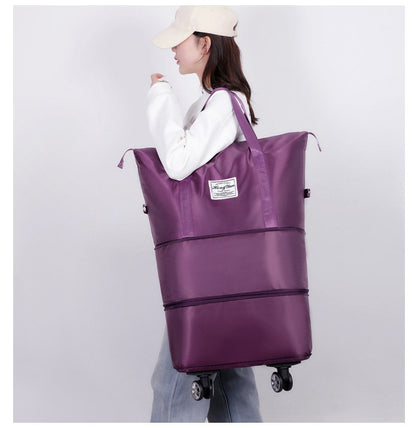 Mala expansível com rodízio universal Grande capacidade de armazenamento para separação de itens secos e molhados Bolsa de viagem e fitness leve