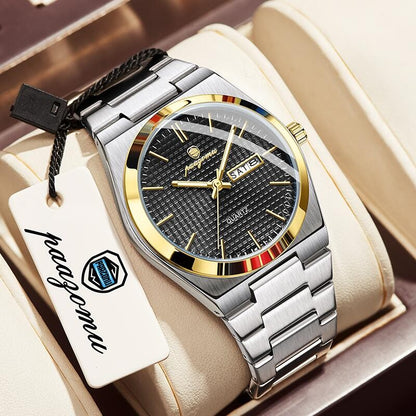 PAAZOMU Relógio Masculino de Luxo Original Moda Luminoso À Prova D'água Cronógrafo Data Relógio Masculino Couro Quartzo Relógios Masculinos Reloj
