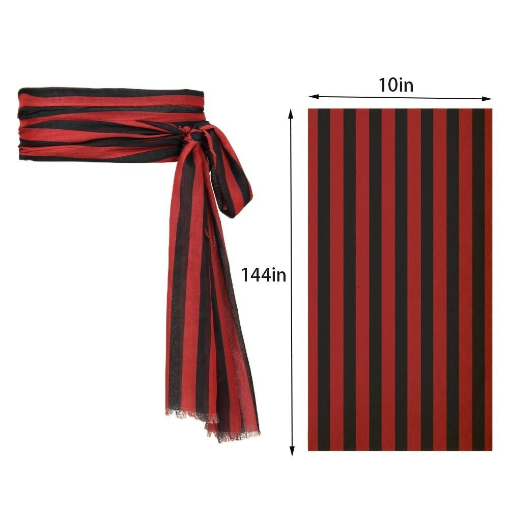 2Pcs/set Captain Jack Sparrow Halloween Festival Costume Hip-hop Party Pirate Captain Turban Versatile Masquerade Decoration