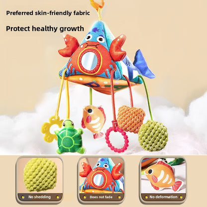 Brinquedos de Chocalho para Bebês Animais de Berço Carrinho de Bebê para Recém-Nascidos Brinquedos de Boneca de Pelúcia Educativos para Treinamento de Habilidades de Agarrar para Bebês de 0 a 12 Meses