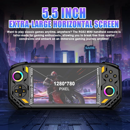 AISLPC RG52 MINI Handheld Game Console 5.5" IPS Screen 2.4 WIFI 22000+Games RK3562 Chip Dual System Portable Pocket Video Player