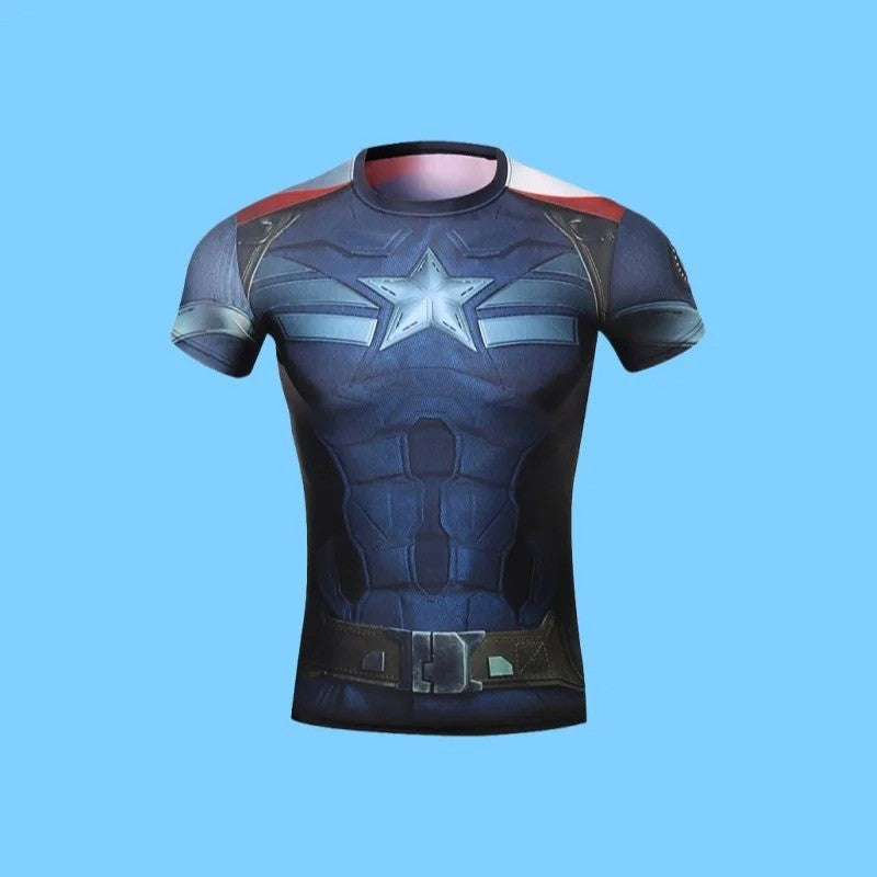 MOTO-Men's 3D printed street fashion trend spider series summer quick drying short sleeved T-shirt