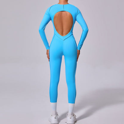 One-piece Yoga Jumpsuit Women Long Sleeved Set Quick Drying Yoga suit Gym Training Suit  Sportswear Bodysuits Women Fitness Set