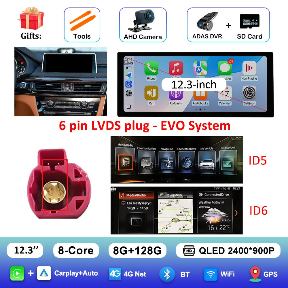 para BMW X5 F15 X6 F16 2014 - 2018 Sistema NBT/EVO Rádio Multimídia para Carro Android 15 GPS Navegação 4G BT Carplay Auto Ferramentas