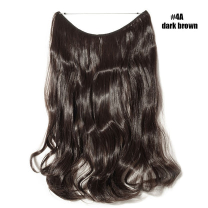 BENEHAIR Cabelo Sintético com Fio Invisível Sem Clipes Extensões de Cabelo Linha Secreta de Pesca Apliques de Cabelo Falso Para Mulheres