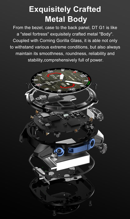 Smartwatch Esportivo Masculino 2025 com GPS Offline, 4GB de Memória, Bateria de 1000mAh, Chamada Bluetooth, Prova d'água 10ATM/IP69K para Natação