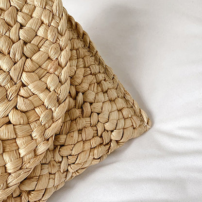 Yogodlns Corn Husk Weave Dinner Clutch Bag Women's Fashion Simple Straw Large Purse Woman Summer Casual Vacation Ladies Wallet