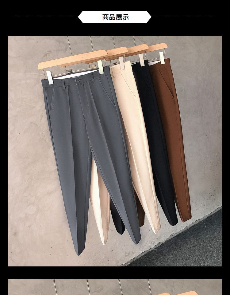 Slim Fit Trousers for Men Tressed Man Suits Pants Cheap Summer 2025 New in Dress Work Wear Elegant Suit Pants Clothes Z107
