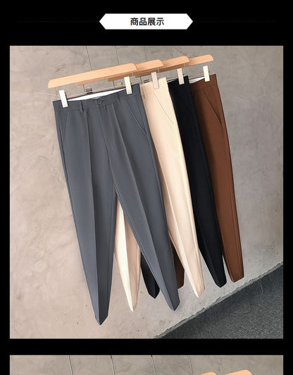 Slim Fit Trousers for Men Tressed Man Suits Pants Cheap Summer 2025 New in Dress Work Wear Elegant Suit Pants Clothes Z107