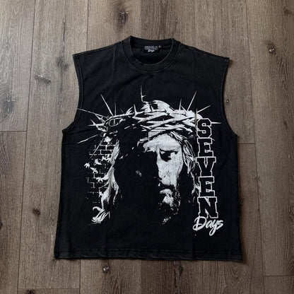 Summer Fashion Men and Women Sleeveless Shirts Harajuku Hip Hop Dragon Pattern Printed T-shirt Gothic American Sports Tank Top