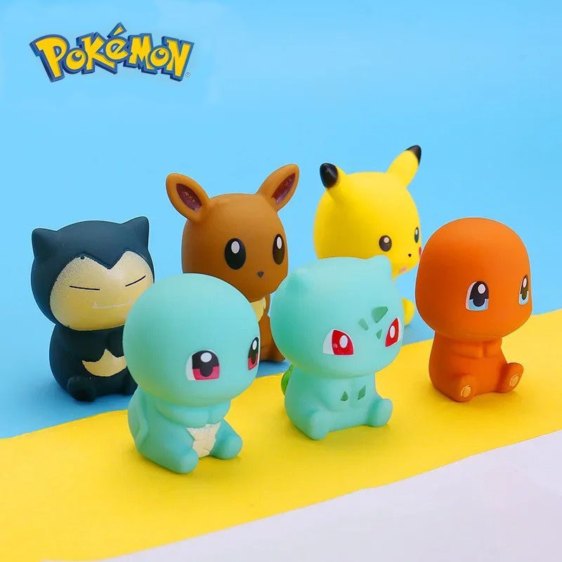 6pcs Pokemon Pikachu Figures Bathroom Bath Shower Baby Children Play Water Bath Toys Kids Sprinkling Shower Decompression Toys