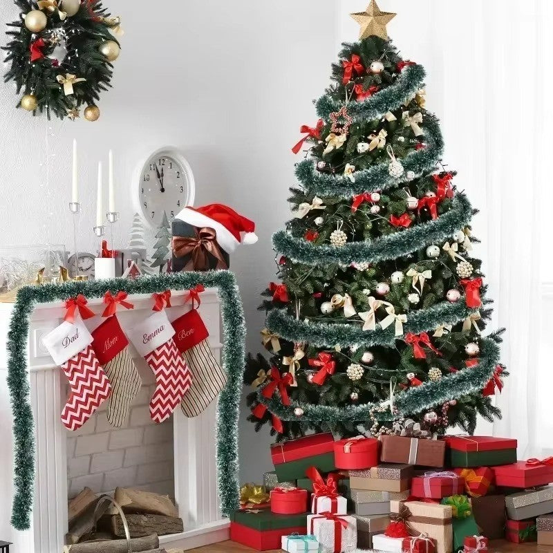 Christmas Green Cane Ribbons Party Garland DIY Xmas Tree Ornaments Green Cane Ribbons Wreath Hanging Pendent Home Decoration