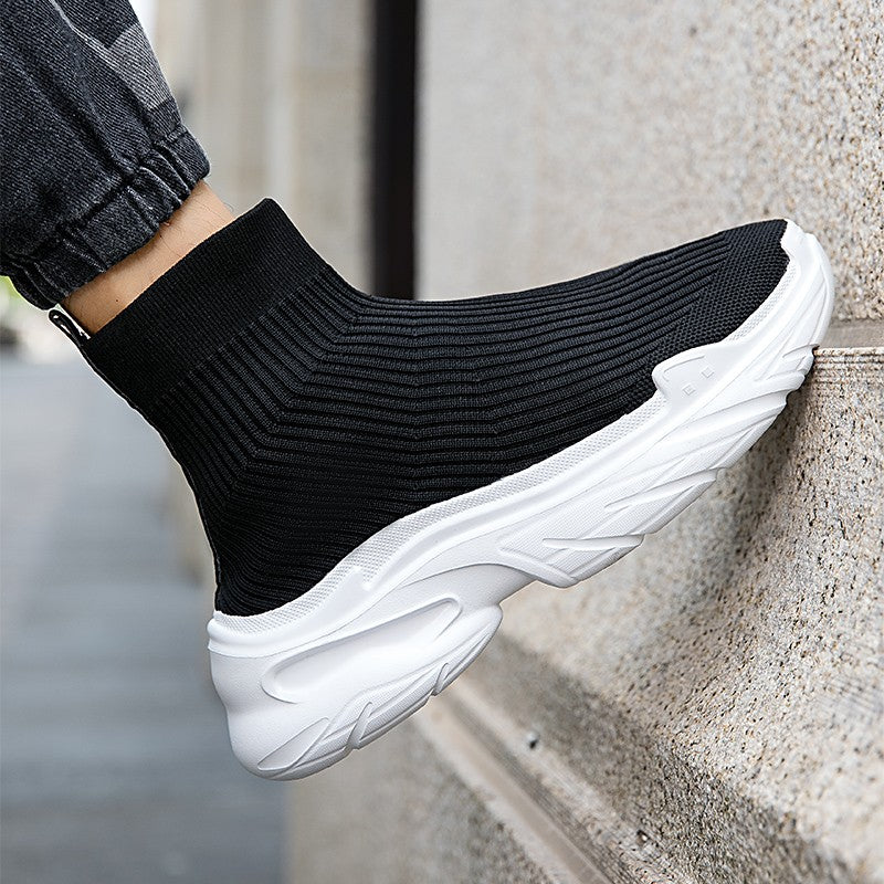 Sneakers for Men Fashion High Top Sock Shoes Autumn New Breathable Casual Shoes