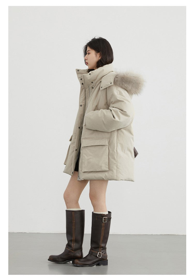 CHIC VEN Women Down Coats Solid Outdoor Loose Casual Down Jacket  Thickened Parka Jackets Female Overcoat Autumn Winter 2023