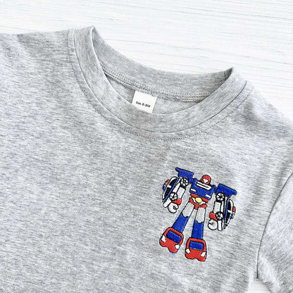 2025 Summer New Baby Clothes Infant Robot Embroidery Top+Bottom Set Baby Boys Girls Casual Baby Set Newborn Baby Clothes 2Pcs