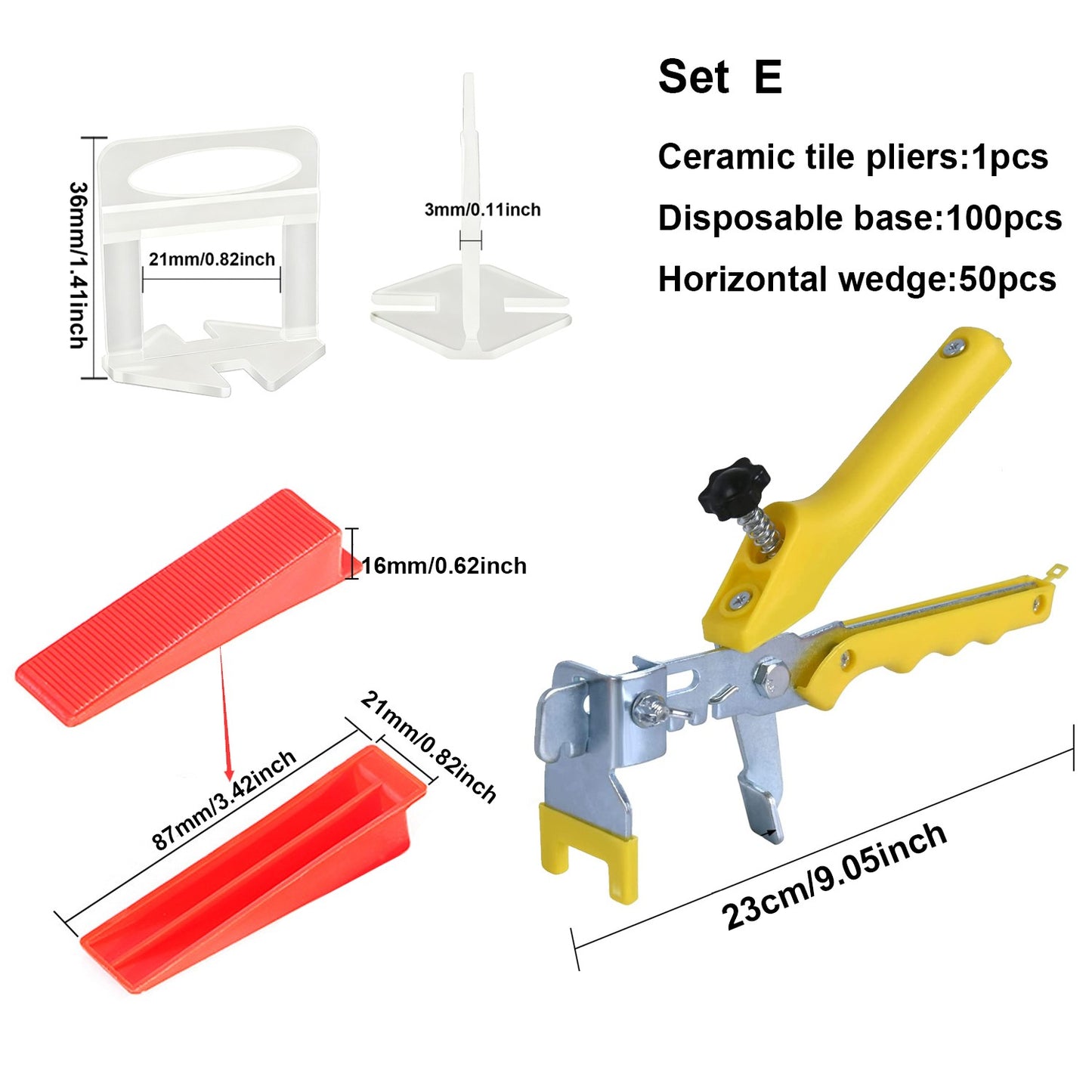 Kit Alicate Cunhas e Clips Niveladores de Revestimento de Chão e Parede para Ferramentas de Construção de 50-200 peças