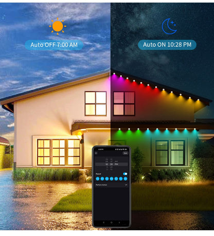 5054 16703IC(WS2812B WS2811) Outdoor Eaves LED Light String Kit 2.4G BEL+WIFI Controller Waterproof Light