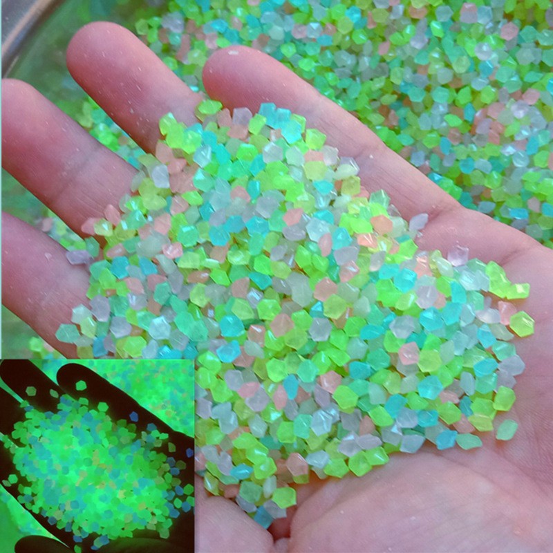 1000Pcs Luminous Sand Glow In The Dark Pebbles Stone Home Garden Yard Outdoor Path Lawn Decoration Fish Tank