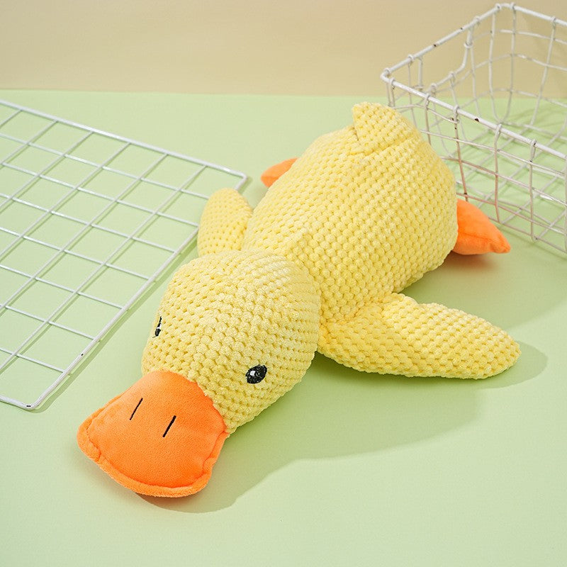 Brinquedos para Cães Pato de Pelúcia para Pequenos e Grandes Cães Resistente à Mordida Ranger os Dentes Brinquedo de Pato que Emite Som para Aliviar o Estresse