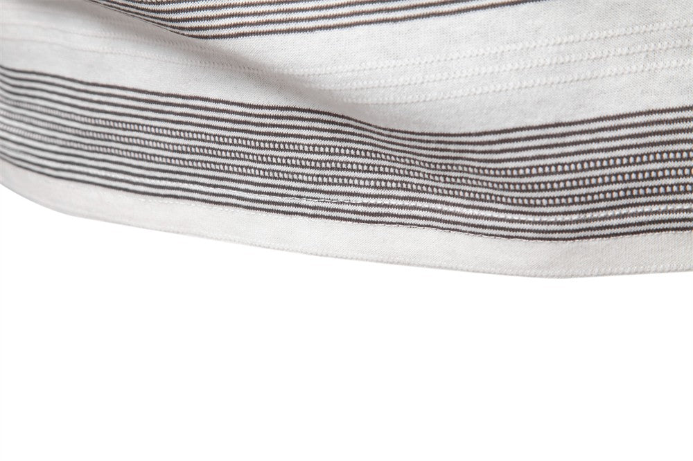 AIOPESON 2025 New Summer Striped V Neck Cotton Polo Shirts for Men Breathable Short Sleeve Casual Knit Shirts Comfort Fit