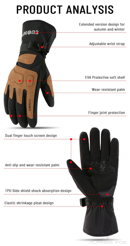 Luvas de Motocicleta Impermeáveis e Corta-Vento Guantes Moto Luvas de Pilotagem de Motocicleta Tela Sensível ao Toque Luvas de Motocross de Inverno