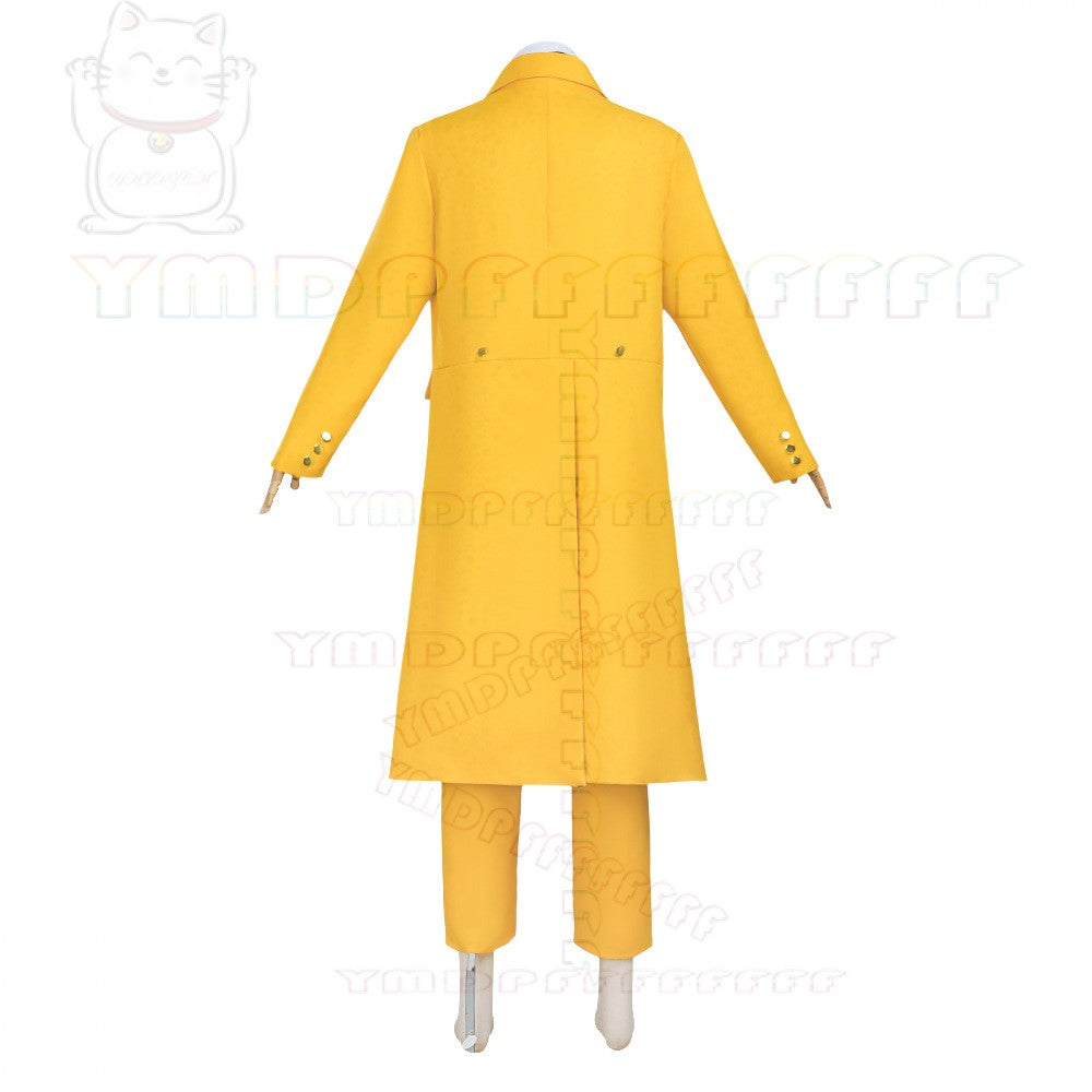 Anime JimCarry Mask Man Yellow Long Suit Cosplay Set Green Face Man Halloween Costume New