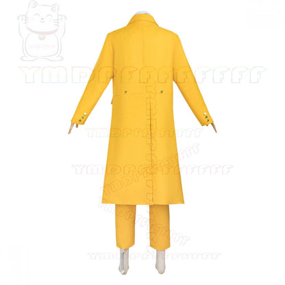 Anime JimCarry Mask Man Yellow Long Suit Cosplay Set Green Face Man Halloween Costume New