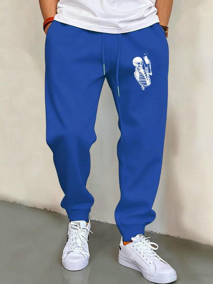 Skeleton People Who Enjoy Taking Photos Men'S Elastic Waist Pants Basics Pocket Long Pant Fashion Casual Male Sports Sweatpants