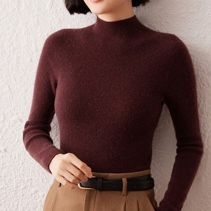 New women's sweater 100% pure cashmere high neck knitted pullover Korean version slim fit hot selling fashionable sweater