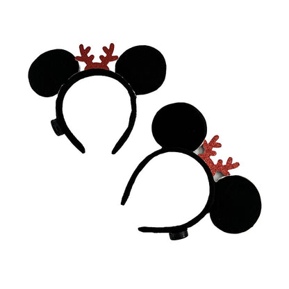 1/2pcs LED Glowing Neon Mouse Ears Headband Girls Festival Headbands Mickey Hairband Children Birthday Party Hair Accessories
