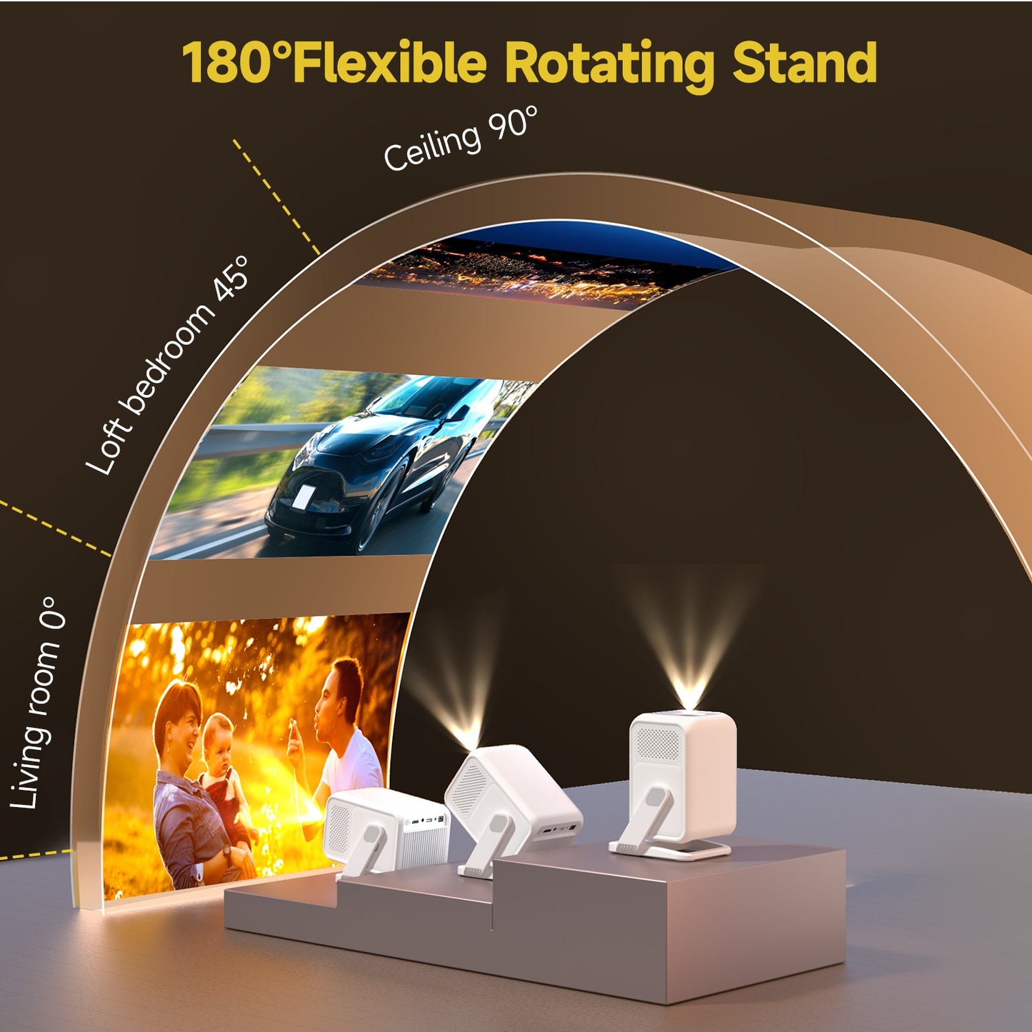 Projetor Portátil Magcubic HY310X 4K 420 ANSI Lumens WiFi 6 Foco Automático Android 11 Suporta Projetor Full HD 1080P para Cinema Doméstico e ao Ar Livre