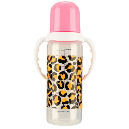 MIYOCAR unique Leopard baby bottle BPA free plastic 260ml standard neck special gift for baby lovely baby bottle feeding bottle