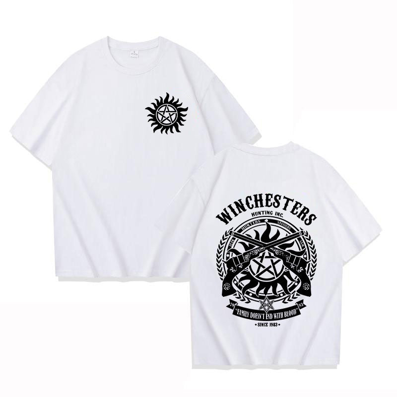 New TV Supernatural Printed Women Men T-shirts Supernatural Short Sleeve Shirts Summer Round Neck Tee Shirt Casual Funny Tops