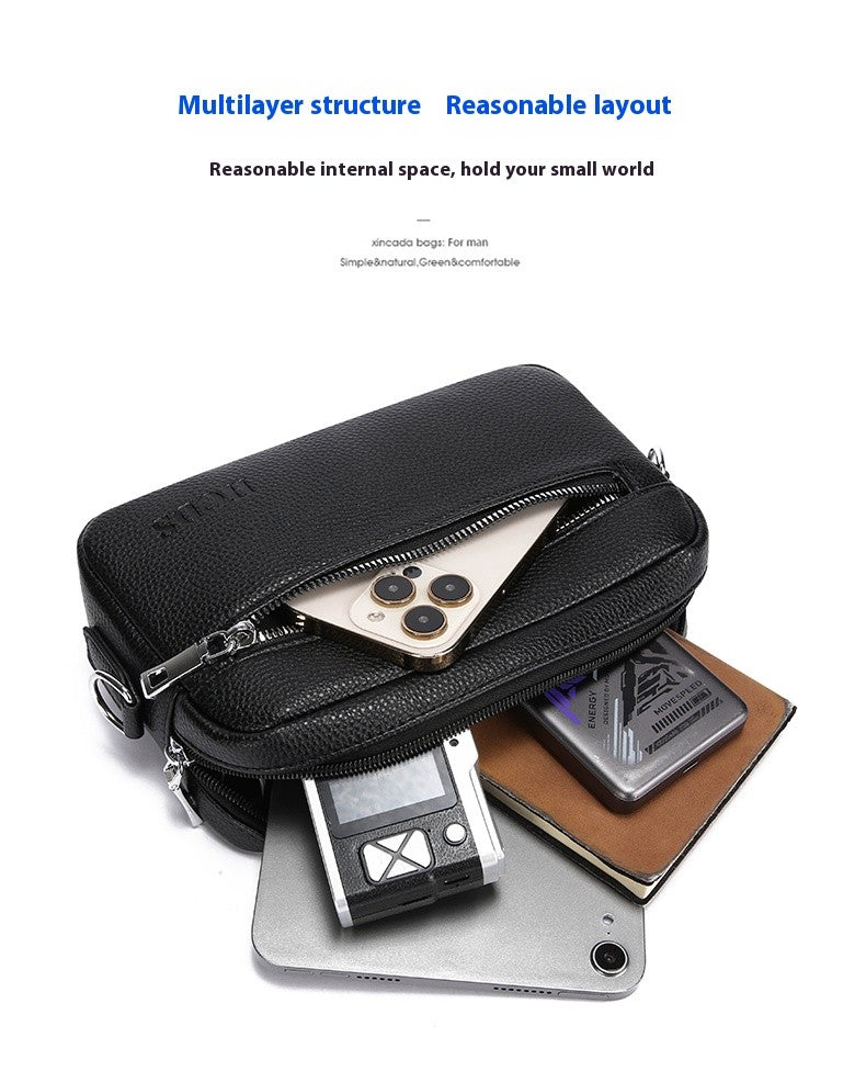 New Style Hand-Held Men's Bag - Trendy Large-Capacity Waterproof Shoulder Bag Casual And Versatile Cross-Body Bag