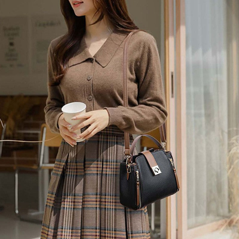 Small Bucket Shoulder Bags For Women Luxury Designer PU Leather Messenger Crossbody Bags Ladies Casual Solid Color Purse Handbag